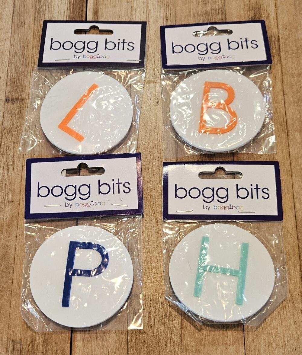 Bogg Bits by Bogg Bag ALPHABET Accessories - Lot of 4 - NEW, L, B, P, H